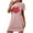 Pink, variant on Xfvqtps Valentine's Day Nightgown for Women Plus Size Red Heart Print Short Sleeve Crew Neck Solid Color Lightweight Soft Comfortable Pajamas Black