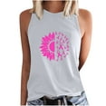 thumbnail image 2 of Azrian Fashion Casual Women Sleeveless Printed Ladies Round Neck Blouses Tops T-Shirt, 2 of 5
