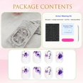 thumbnail image 4 of Square Press on Nails Extra Short Cute False Nails with Blue Sfumato Ink Flowers Designs White Full Cover Faux Nails Press ons for Women Fake Nails 24 Pcs, 4 of 8