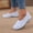 White, variant on Womens Shoes Purple Knit Slip On Flat Casual Walking Shoes For Women Non Slip Rubber Sole Soft Cushion Everyday Sneakers Footwear US :9