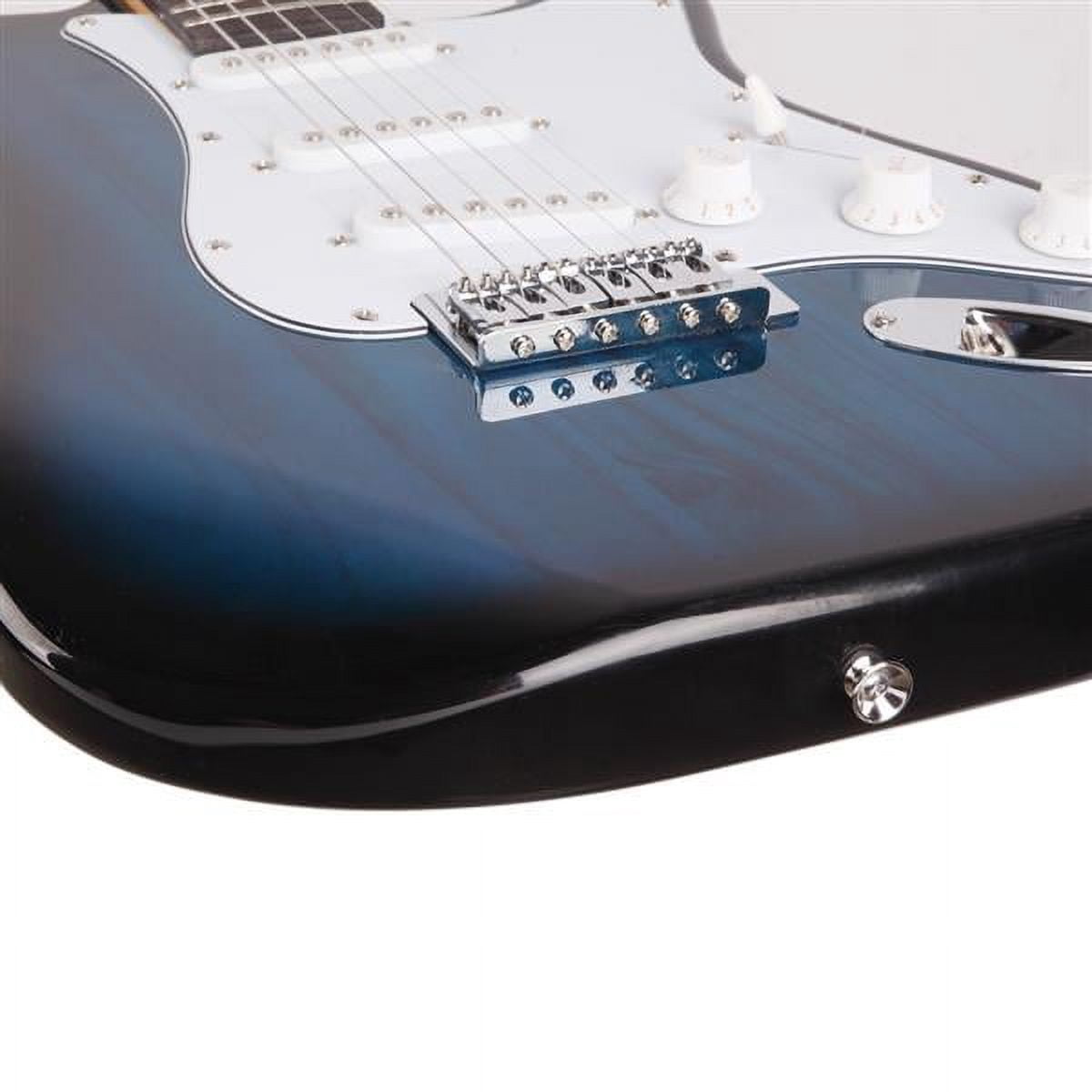 Rosewood Fingerboard Electric Guitar - Classic Blue Finish with Premium Maple Neck - 22-Fret Solid Body Guitar with Dual Humbucker Pickups - Perfect for Beginners & Professional Musicians