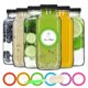 thumbnail image 1 of Botellas de jugo de vidrio STARSIDE 360 ml con tapas, paquete de 6, 1 of 8