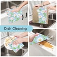 thumbnail image 2 of Yayeee 6 Pack Kitchen Dish Cloths Set for Washing Soft Drying Absorbent Microfiber Towels, Blue Floral, 2 of 9