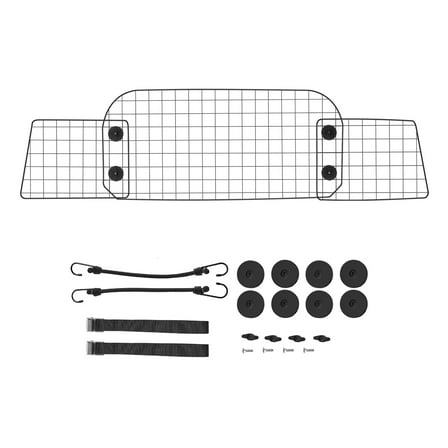 KFFKFF Canine Vehicle Partition,35.4"-60.6" Modifiable Trunk Cargo Divider,All-Purpose Rear Seat Sturdy Wire Mesh Pet Isolation Net, Auto Animal Barrier for Saloons,Pickups and Sport Utility Vehicles