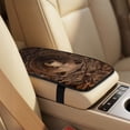 thumbnail image 4 of Xixirimido Bear Brown Print Car Seat Cover Set of 5 Pieces Front Seat Covers with Matching Seat Belt and Center Console Covers PU Leather Fits Most Vehicles, 4 of 8