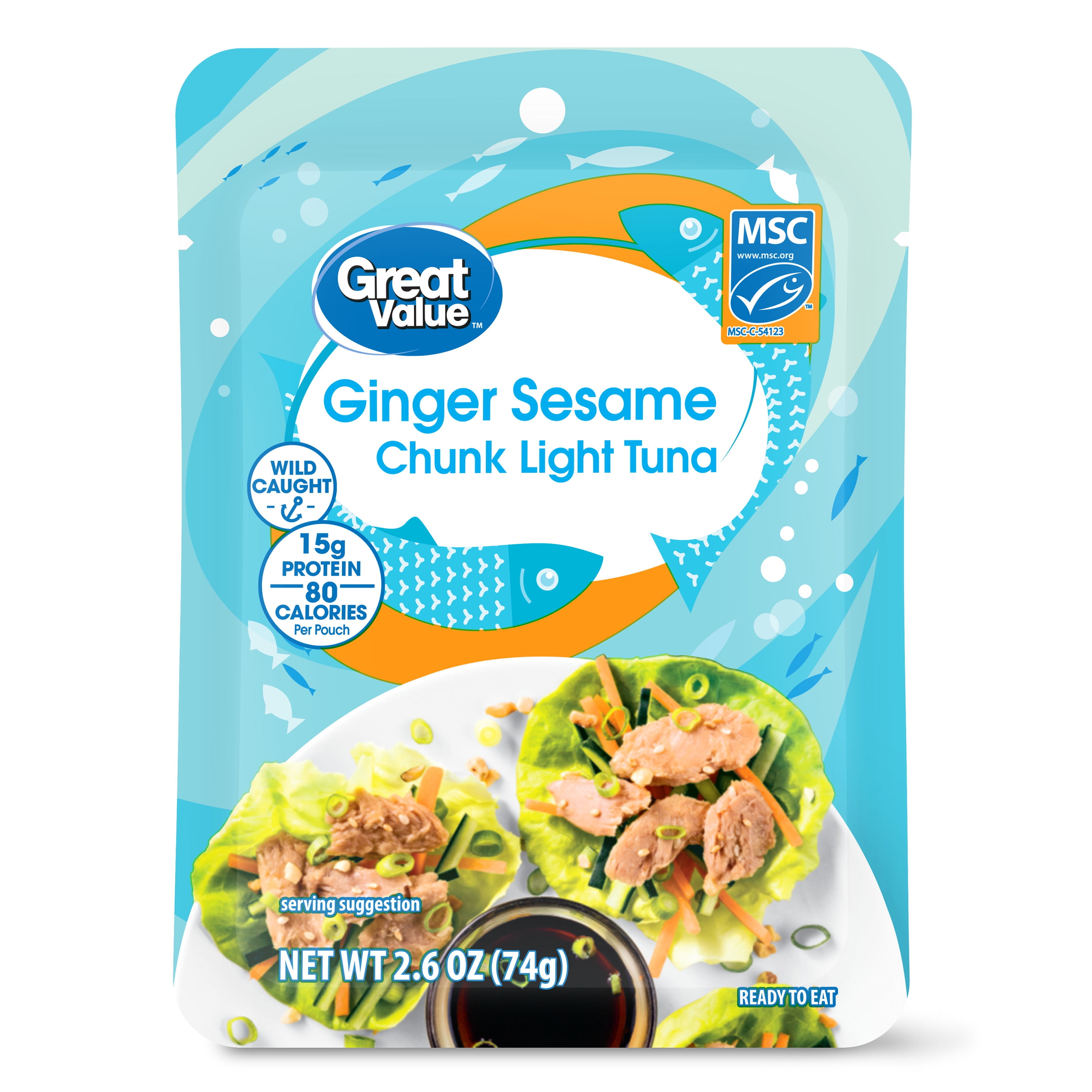 Great Value Premium Ginger Sesame Chunk Light Tuna, 2.6 oz