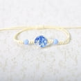 thumbnail image 1 of Nvzi Pulsera de flores hecha a mano - Pulsera de resina, pulsera ajustable, pulsera de flores - 2 piezas, azul oscuro, 1 of 3