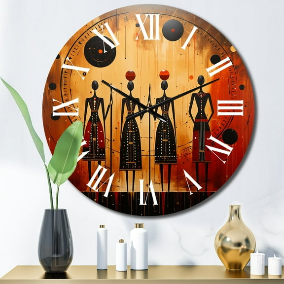 Designart "Tribes Ancient African Traditions III" African Tribes Oversized Wall Clock