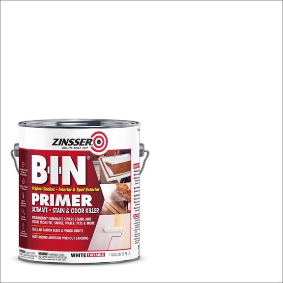 Zinsser B-I-N White Shellac-Based Primer and Sealer 1 gal (Pack of 2)
