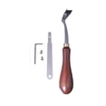 thumbnail image 3 of Herramienta de corte de cuero, herramienta de artesanía de cuero, herramienta de reparación, corte con mango de madera, recortador de bordes de cuero, 3 of 8