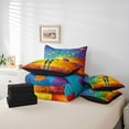 thumbnail image 5 of Feelyou Couple Anniversary Bedding Comforter Set 7pcs, Romantic Love Heart King Bedding Sets, Oil Printing Watercolor Reversible Bed Sheets, Luxury Bedroom Decor, 5 of 7