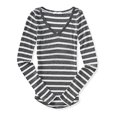 thumbnail image 2 of Aeropostale suéter con cuello en V acanalado para mujer, negro, extra pequeño Aeropostale Pull-over, 2 of 2