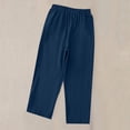 thumbnail image 4 of Stamzod Womens Capri Pants Elastic Waist Casual Capris with Pockets Summer Beach Vacation Cropped Pants Blue XL, 4 of 7