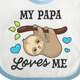 thumbnail image 4 of Inktastic My Papa Loves Me with Sloth and Hearts Boys or Girls Baby Bib, 4 of 4