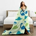 thumbnail image 5 of Kll Fleece Blanket Plush Throw Blanket Cute Dinosaur Blue Green,Soft Fuzzy Cozy Flannel Blanket For Couch Sofa Bed.(40"X30"), 5 of 9