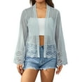 thumbnail image 1 of VISgogo - Blusa floral de encaje frontal abierto de manga larga para mujer primavera verano VISgogo moda, 1 of 5