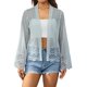 thumbnail image 1 of Txlixc - Blusa floral de encaje frontal abierto de manga larga para mujer primavera verano Txlixc  Moda, 1 of 5