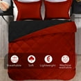 thumbnail image 5 of downluxe Back to School Lightweight Solid Comforter Set (Twin) with 1 Pillow Sham - 2-Piece Set - Red and Black - Hypoallergenic Down Alternative Reversible Comforter, 5 of 6