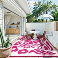 thumbnail image 2 of Wonnitar 6x9 Outdoor Rug Waterproof, Plastic Straw RV Rugs for Outside, Large Portable RV Outdoor Carpet，Pink Floral Rug for Picnic Garden Patio, 2 of 9