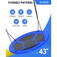 thumbnail image 2 of MIHOVER 43 Inch Saucer Tree Swing Flying Indoor Outdoor Play Set Swing for Kids - Blue, 2 of 7