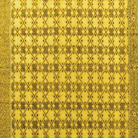 Ahgly Company Indoor Square Abstract Yellow Modern Area Rugs, 5' Square