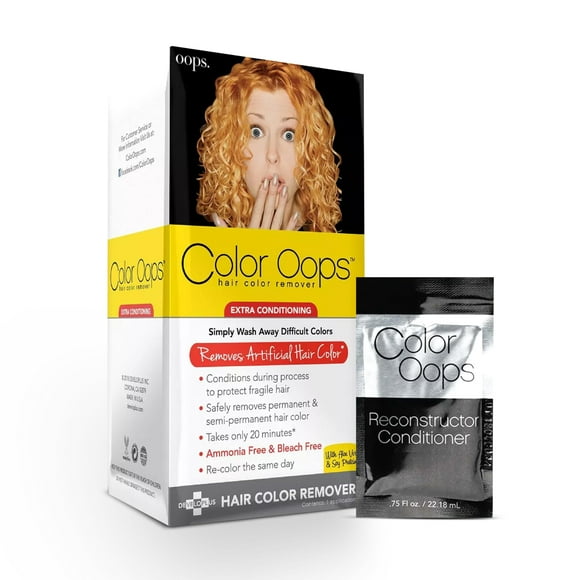 Color Oops Extra Conditionneur pour Cheveux, Détachant et après-Shampooing, Processus de Teinture en 20 Minutes, Élimine en Toute Sécurité la Couleur des Cheveux Permanente et Semi-Permanente