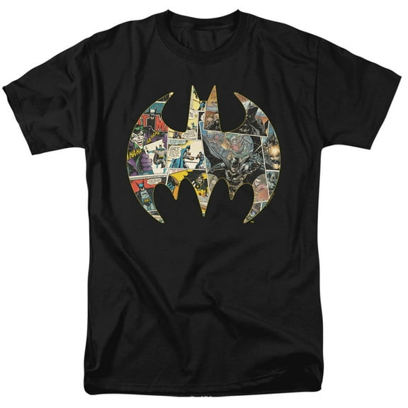 Batman Collage Shield S/S Adult 18/1 T-Shirt Black