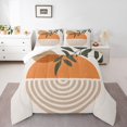 thumbnail image 2 of Erosebridal Geometric Striped Comforter Sets Queen Size, Contemporary Abstract Comforters & Duvets, Retro Sun Leaves Decor, 3pcs, 2 of 8