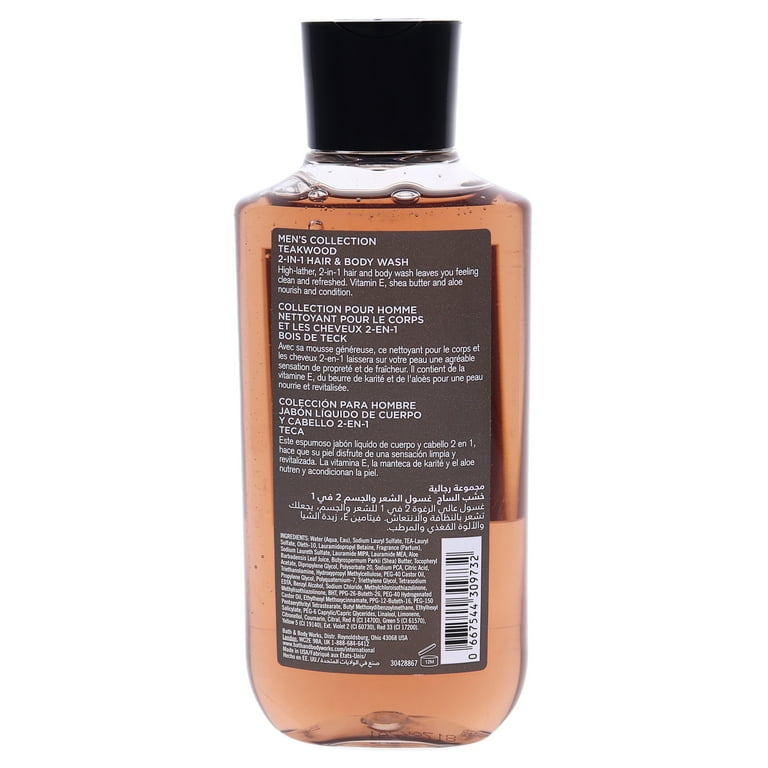 Bath & Body Works Teakwood 2-in-1 Hair + Body Wash - 10 fl oz