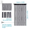 thumbnail image 3 of Gustave 3.3FT * 6.6FT Door String Curtain Wall Panel Fringe Window Room Divider Glitter Tassel Screen Ribbon Curtains for Wedding Home Party Decor "Black", 3 of 12