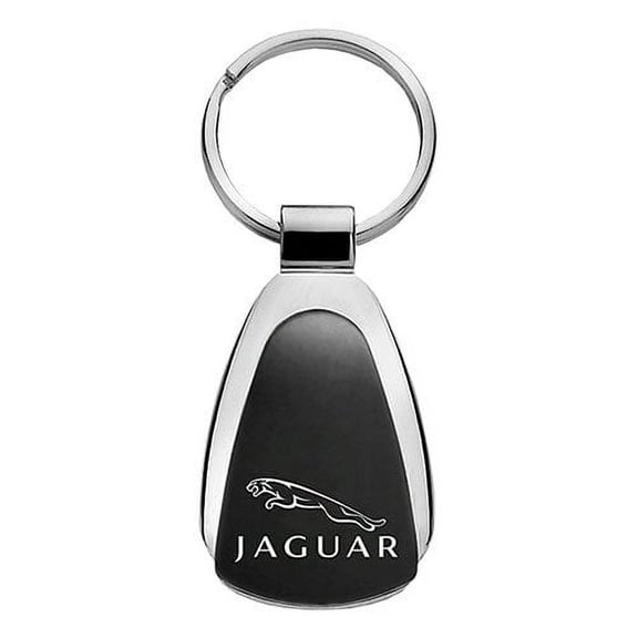 Au-TOMOTIVE GOLD Jaguar Keychain & Keyring - Black Teardrop Genuine Licensed Product