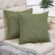 thumbnail image 1 of Juego de 2 fundas de almohada verdes, fundas de almohada cuadradas decorativas de lino rústico, 22x22 pulgadas, para sofá, decoración del hogar y granja (hy), 1 of 5