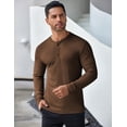 thumbnail image 2 of COOFANDY Men's Long Sleeve Henley Shirts Stretch Ribbed T-Shirts Fashion Casual Basic Tops, 2 of 9