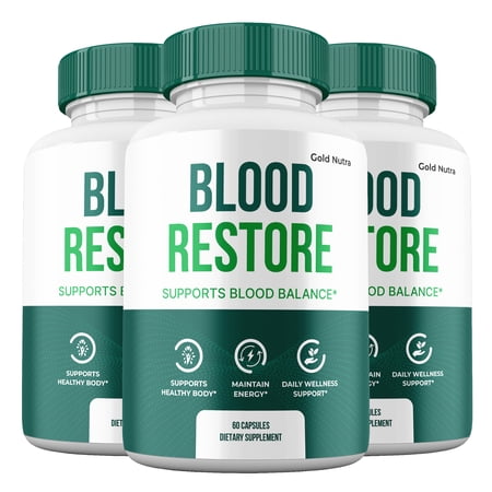 Blood Restore Capsules, BloodRestore Supplement Pills, Maximum Strength All Natural, 30 Day Supply (3 Pack)
