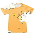 thumbnail image 5 of Zwiiyzr Toddler Baby Girls Boys Summer Outfits 2Pcs Casual Short Sleeved Jogger Shorts with Drawstring Home Print Sports Baby Clothes Summer Two-Piece Set Orange, 5 of 6