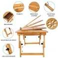 thumbnail image 6 of Laptop Desk for Bed Table,Bamboo Lap Desk,WLRETMCI Adjustable Breakfast Serving Bed Tray w/Drawer Foldable Bed Table for Sofa, Bed,Working Study Reading Eating, 6 of 9