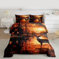 thumbnail image 2 of Castle Fairy Safari Deer 3-Piece Full Size Comforter Sets for Teens Boys Men,Autumn Sunset Bedding Comforter Set,Woodland Animal Lightweight Bedding Sets,Microfiber Bedroom Decor, 2 of 8
