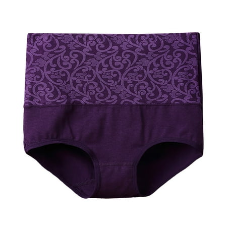 HCNTES Women Sexy Lace Panties Cheeky Bikini Underwear Hollow Out V-Shape Waistband Panty 3XL Purple