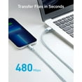 thumbnail image 5 of Anker 6ft Lightning Cable Premium Nylon Cord MFi Certified Charging Data Sync, Winter Blue, 5 of 6