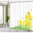 thumbnail image 4 of Ambesonne Green White Shower Curtain, Spring Rapeseed Hills, 69"Wx70"L, Mustard Yellow, 4 of 4