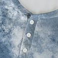 thumbnail image 5 of WTOBBY Men's Gradient Tie-Dye Zip-Up Hoodie Henley Long Sleeve Shirt Casual Loose Fit Top for Men in Everyday Fashion and Comfort,Blue L, 5 of 7