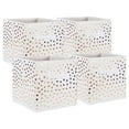 thumbnail image 1 of Design Imports DII Nonwoven Polyester Cube Small Dots White/Gold Square (Set of 4), 1 of 2