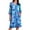 Blue-Floral, variant on Ekouaer Zipper Robes for Women 3/4 Sleeves Housecoat Soft Nightgowns Sleepwear Mumu House Dresses with Pockets S-XXL