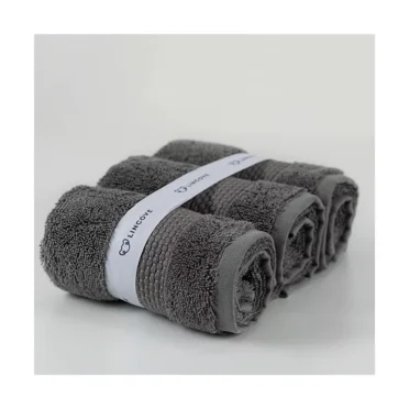 Lincove 100% Cotton Luxury Face Towels for Bathroom - Highly Absorbent & Eco Friendly - 12"x19.5" - Slate
