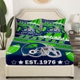 thumbnail image 3 of Erosebridal Football Bed Sheets Set Teens Twin Size Seattle Sheet Set American Football Gifts for Football Fans Women Men Football City Sheets with Deep Pocket Fitted Sheet, 3 of 5