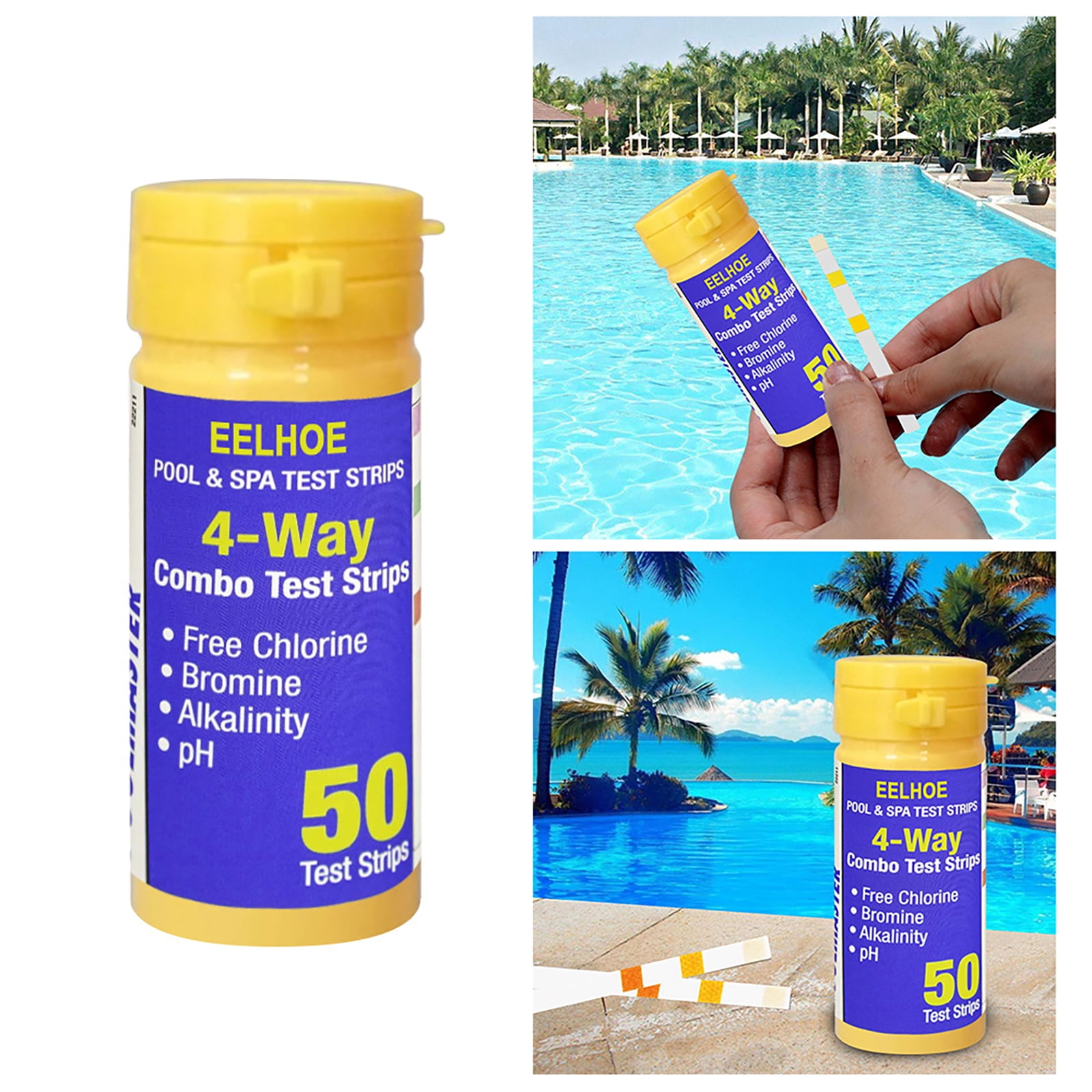 SUNSBELL 3 in 1 Swimming Pool Chemistry Test Strip Swimming Pool Water