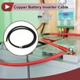 thumbnail image 7 of 1 Pc Battery Inverter Cable Battery Cable 3/8" Lug 5/16" Lug 3 AWG Gauge 4FT Black Tinned Copper, 7 of 7