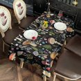 thumbnail image 2 of Red Mushroom Flower Black Pattern Rectangle Tablecloth 60"x102",Waterproof Polyester Rectangle Table Cloth, Wipeable Spillproof Polyester Tablecloth for Dining, Camping, Indoor and Outdoor, 2 of 6