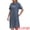 Gray Blue, variant on Midi Denim Short Sleeve Button Down Tunic Jean Dress M Light Blue