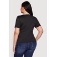 thumbnail image 4 of Women's Plus Size Metallic Detail Keyhole Top, 4 of 4